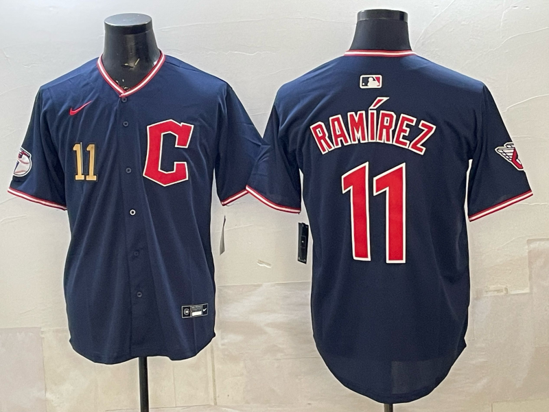 Men 2025 Cleveland Indians #11 Ramirez blue Nike MLB Jersey 26002->cleveland indians->MLB Jersey